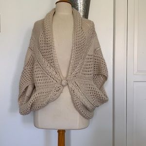 Beige knitted baggy bohemian sweater
